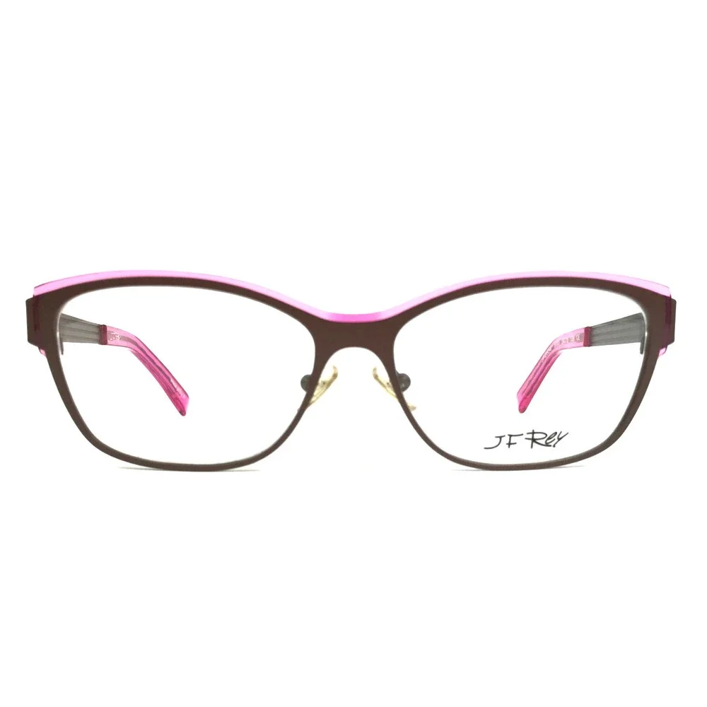 J.F. Rey Eyeglasses Frames JF2554 9085 Brown Pink Cat Eye Full Rim 54-15-136